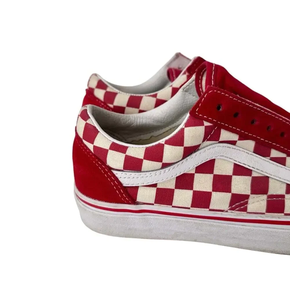 Vans Old Skool Red Checkerboard Sneakers Mens 7 Womens 8.5 Y2K Skate
